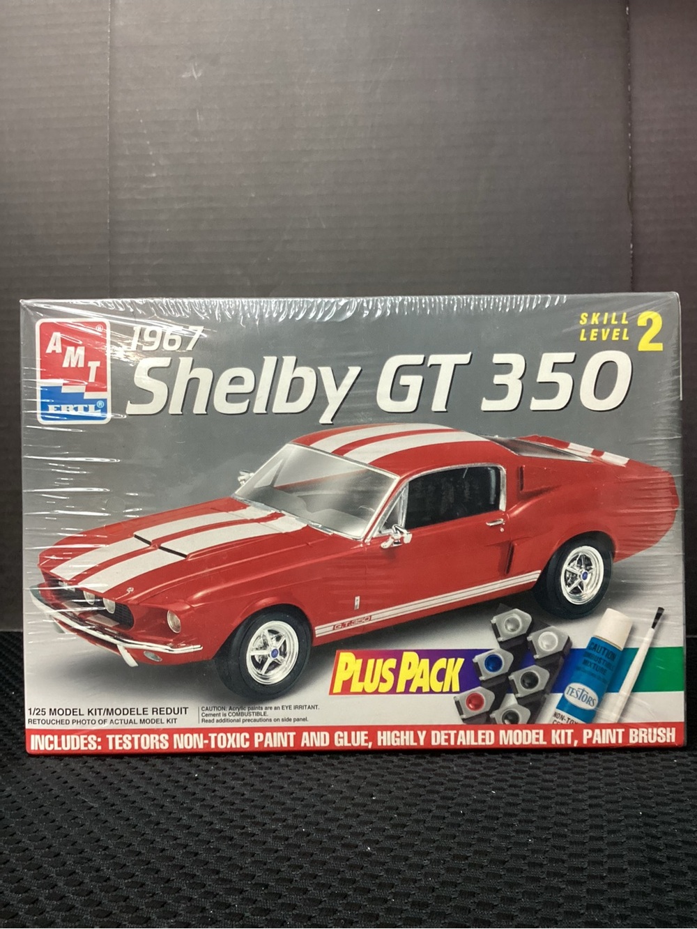 MT Red Shelby GT 350 Model Kit with White Stripes